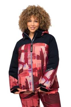 Ulla Popken Damen Funktionsjacke, Skijacke Abstrakter Druck, wasserdicht Jacken, Marine, 54-56 von Ulla Popken