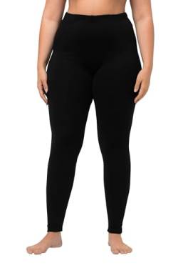 Ulla Popken Damen Leggings, Baumwolle, Rundum-gummibund Hosen, Schwarz, 54-56 EU von Ulla Popken