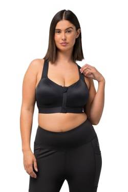 Ulla Popken Damen Sport, Bügel, Front-und Rückenverschluss BH, schwarz, 110D von Ulla Popken