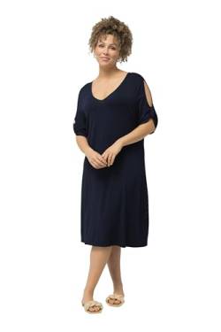 Ulla Popken Damen Strandkleid Heather Kleid, Marine, 54-56 von Ulla Popken