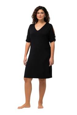 Ulla Popken Damen Strandkleid Heather Kleid, Schwarz, 54-56 von Ulla Popken