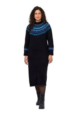 Ulla Popken Damen Strickkleid mit Norwegermuster Kleid, Nachtblau, 50-52 von Ulla Popken