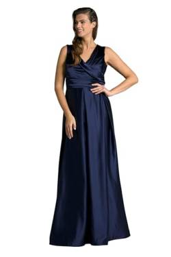 Ulla Popken Damen große Größen Übergrößen Plus Size Abendkleid, drapiert, A-Linie, V-Ausschnitt, ärmellos Marine 46 802843130-46 von Ulla Popken