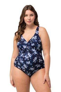 Ulla Popken Damen große Größen Übergrößen Plus Size Bellieva Badeanzug, Umstandsmode, Softcups, Blüten Print Marine 56 825427130-56 von Ulla Popken