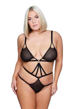 Ulla Popken Damen große Größen Übergrößen Plus Size Body, breite Straps und Mesh, extra leichtes Anziehen schwarz 42+ 816188130-42+ von Ulla Popken