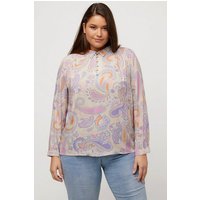 Ulla Popken Hemdbluse Bluse Paisley Hemdkragen Langarm hinten länger von Ulla Popken