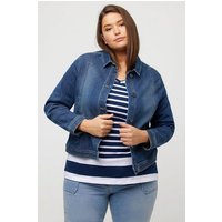 Ulla Popken Jeansjacke Jeansjacke kurz Hemdkragen Langarm von Ulla Popken