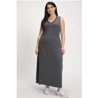 Ulla Popken Jerseykleid Maxikleid Spitze A-Linie V-Ausschnitt ärmellos von Ulla Popken