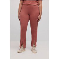 Ulla Popken Lederimitathose Leggings ausgestelltes Bein Rippjersey von Ulla Popken