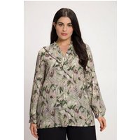 Ulla Popken Longbluse Bluse Blüten Stehkragen Rüsche Langarm Krepp von Ulla Popken