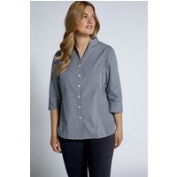 Ulla Popken Longbluse Bluse Karo Kelchkragen V-Ausschnitt 3/4-Arm von Ulla Popken