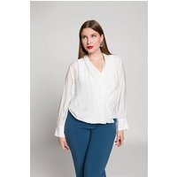 Ulla Popken Longbluse Bluse Seidenmix V-Ausschnitt Langarm von Ulla Popken