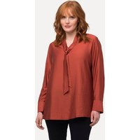 Ulla Popken Longbluse Schluppen-Bluse Mikrostreifen V-Ausschnitt Langarm von Ulla Popken