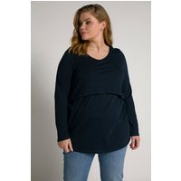 Ulla Popken Rundhalsshirt Bellieva-Shirt elastische Raffungen 3/4-Arm GOTS von Ulla Popken