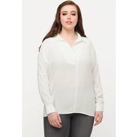 Ulla Popken Satinbluse Bluse Saumschlitz Oversized Hemdkragen Langarm von Ulla Popken