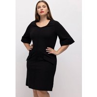 Ulla Popken Sommerkleid Midi-Puntokleid A-Linie Biesen V-Ausschnitt von Ulla Popken