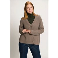 Ulla Popken Strickjacke Strickjacke Rippstrick V-Ausschnitt Biobaumwolle von Ulla Popken