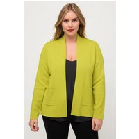 Ulla Popken Strickjacke Strickjacke Stehkragen offene Form V-Ausschnitt von Ulla Popken