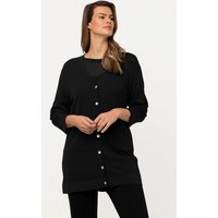 Ulla Popken Strickjacke Strickjacke Strukturstreifen V-Ausschnitt 3/4-Arm von Ulla Popken