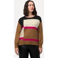 Ulla Popken Strickpullover Pullover Colorblocking Oversized Rundhals 3/4-Arm von Ulla Popken