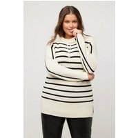 Ulla Popken Strickpullover Pullover Streifen Oversized Stehkragen Langarm von Ulla Popken