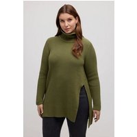 Ulla Popken Strickpullover Rollkragen-Pullover Patentstrick Langarm von Ulla Popken