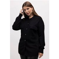 Ulla Popken Strickpullover Strick-Shacket Hemdkragen Brusttaschen Langarm von Ulla Popken