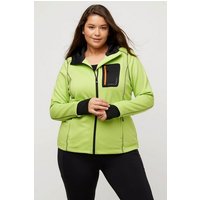 Ulla Popken Sweatjacke HYPRAR Sweatjacke Reflektordruck Kapuze Daumenloch von Ulla Popken