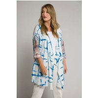 Ulla Popken Sweatjacke Kimono-Sweatjacke Karo offene A-Linie Langarm von Ulla Popken