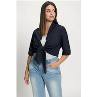 Ulla Popken Wickelbluse Bluse Schalkragen kurz V-Ausschnitt Puff-Halbarm von Ulla Popken