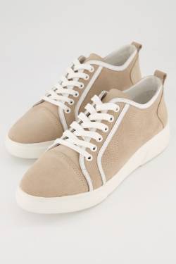 Veloursleder-Sneaker, Damen, beige, Größe: 40, Sonstige/Wolle/Polyester, Ulla Popken von Ulla Popken