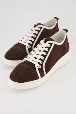 Veloursleder-Sneaker, Damen, braun, Größe: 40, Sonstige/Wolle/Polyester, Ulla Popken von Ulla Popken