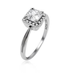 Uloveido Frauen CZ Stein Erstellt Diamant Engagement Versprechen Ring 925 Sterling Silber für Frauen Mädchen Geburtstag Jubiläum Schmuck Geschenk LJ117 von Uloveido