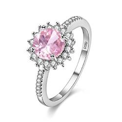 Uloveido Runde Rosa CZ Zirkon Platin Engagement Hochzeit Band Ring für Frauen Modeschmuck Mama Y3522-Pink-6 von Uloveido