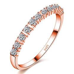 Uloveido Trauringe Trauringe Für Frauen Jahrestag Ewigkeit Bands Stapelbar Ringe CZ Engagement Braut Ring Sets J029 (Rose Gold, Größe 5) von Uloveido