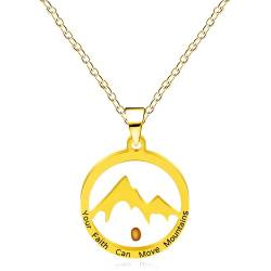 Uloveido Y4745 Halskette mit Senfsamen kann Berge versetzen, Edelstahl, inspirierend, christliche Halskette, Schmuck für Damen und Herren, Medium, Edelstahl, Kein Edelstein von Uloveido