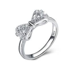 Uloveido frauen 925 Sterling Silber Kristall Fliege Fingerring Versprechen Engagement Band Infinity Ring Geschenke für Mama Teen Mädchen Y383 von Uloveido