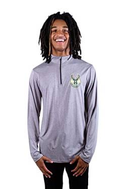 Ultra Game Herren Athletic Quick Dry Te Quarter Zip Sweater Pullover Viertelreißverschluss, schnelltrocknendes T-Shirt, Grau gemischt, M von Ultra Game