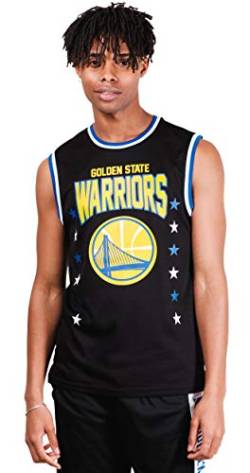 Ultra Game Men's NBA Jersey V-Neck Mesh Short Sleeve Tee Shirt, Golden State Warriors, Black, Large von Ultra Game