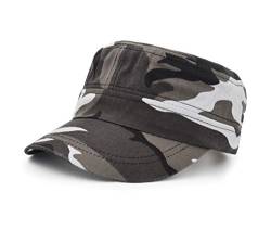 UltraKey Flache Baseballmütz, eHerren Damen Baumwolle Baseball Cap Twill Military Cap Outdoor Mütze Grau von UltraKey