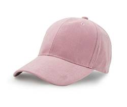 UltraKey Wildlederimitat Baseball Cap, Unisex Wildlederimitat Leder Einstellbare Schlicht Hut Baseball Cap Rosa von UltraKey