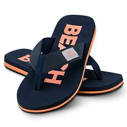 Ultrapower Flip-On Zehentrenner | Flip Flops | Badelatschen | Strandschuhe | Duschlatschen | Zehenstegpantolette | Bad | Sauna Schuhe | Sandalen | Blau/Orange | Gr.37 von Ultrapower