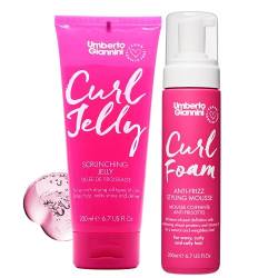 Umberto Giannini Curl Jelly Scrunching Jelly & Curl Foam Mousse Styling Duo - Vegan & Cruelty Free Curl Control Hair Gel & Mousse for Defrizzing Curly or Wavy Hair von Umberto Giannini