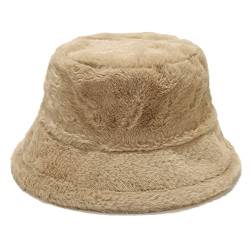 Umeepar Winter Kunstfell Fischerhut Flauschige warme Mütze für Damen Herren, B Khaki, Einheitsgröße von Umeepar