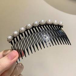 Haarkamm 2 Stück Perlenperlen Seitenhaar Twist Kamm Französisch Twist Kamm Haarspangen mit Zähnen für feines Haar Accessoires für Frauen Mädchen von Umiin