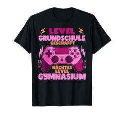 Grundschule Abschluss 2024 Level Grundschule Geschafft Gamer T-Shirt von Umschulung 5.klasse Geschenk Gymnasium Schulanfang