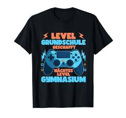 Grundschule Abschluss 2024 Level Grundschule Geschafft Gamer T-Shirt von Umschulung 5.klasse Geschenk Gymnasium Schulanfang