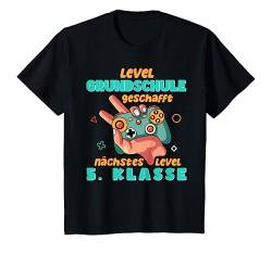 Kinder Grundschule Abschluss 2024 Level Grundschule Geschafft Gamer T-Shirt von Umschulung 5.klasse Geschenk Gymnasium Schulanfang