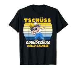 Tschüss Grundschule Hallo 5.klasse Abschluss 2024 Umschulung T-Shirt von Umschulung 5.klasse Geschenk Gymnasium Schulanfang