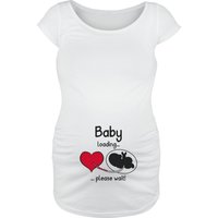 Umstandsmode T-Shirt - Baby Loading ... Please Wait! - S bis 3XL - für Damen - Größe 3XL - weiß von Umstandsmode